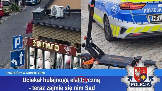 16-latek uciekał przed policją na hulajnodze elektrycznej. Sprawą zajmie się sąd