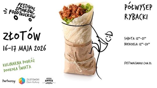 Festiwal Smaków Food Trucków już niedługo w Złotowie! 16 i 17 maja na Półwyspie Rybackim zaparkują food trucki serwujące dania z różnych stron świata.