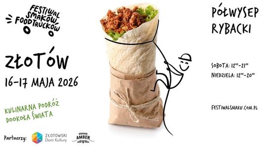 Festiwal Smaków Food Trucków w Złotowie! 16 i 17 maja na Półwyspie Rybackim zaparkują food trucki serwujące dania z różnych stron świata.