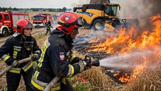 Pożary pól i traw. Pracowite popołudnie strażaków w powiecie złotowskim