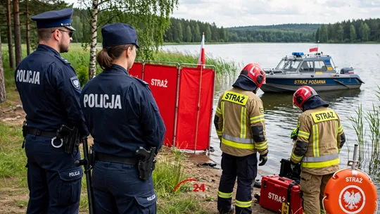 Tragedia nad jeziorem Łąkie. Mimo długiej reanimacji nie udało się uratować mężczyzny