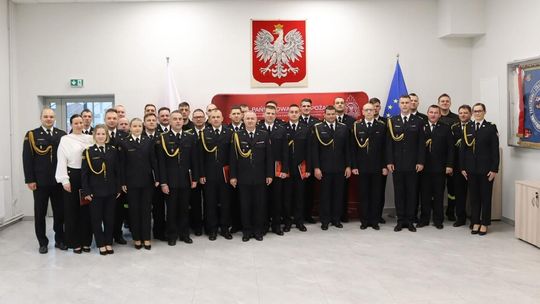 Uroczysta zbiórka w Komendzie Powiatowej PSP w Złotowie
