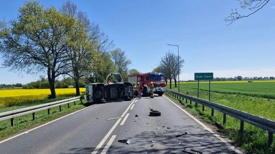 Wypadek na DK11 w rejonie Babiego Dworu