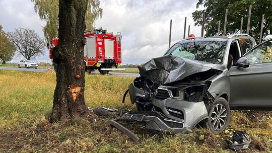 Wypadek w pobliżu Lubniczki – samochód osobowy uderzył w drzewo Wypadek w pobliżu Lubniczki – samochód osobowy uderzył w drzewo