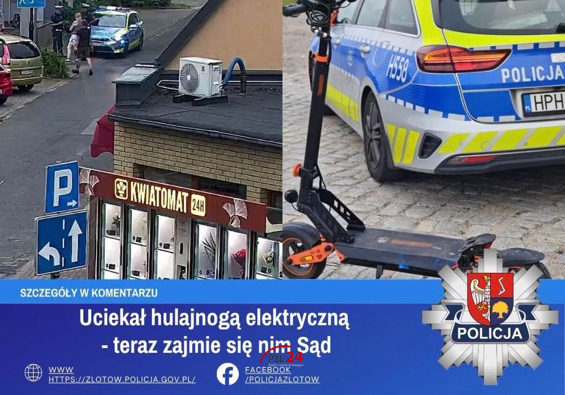 16-latek uciekał przed policją na hulajnodze elektrycznej. Sprawą zajmie się sąd