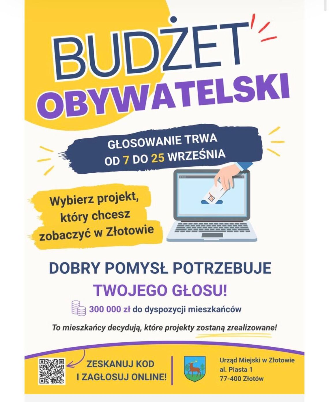 Budżet Obywatelski Złotowa 2027. Mieszkańcy wybierają spośród sześciu projektów Budżet Obywatelski Złotowa 2027. Mieszkańcy wybierają spośród sześciu projektów