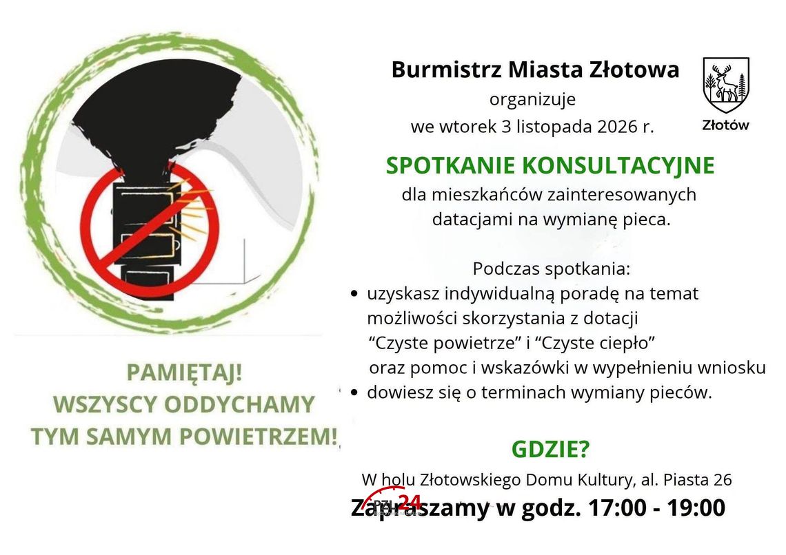 Chcesz wymienić piec i dostać dofinansowanie? W Złotowie będzie można skorzystać z porad
