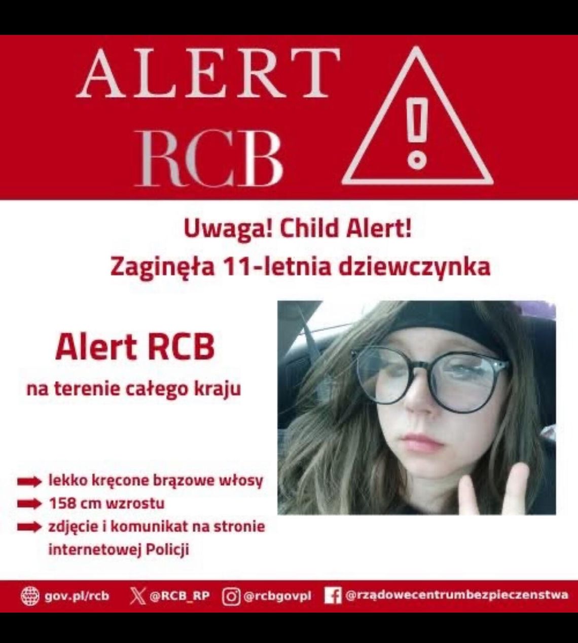 [AKTUALIZACJA] CHILD ALERT – Zaginęła 11-letnia Patrycja. Policja prosi o pomoc