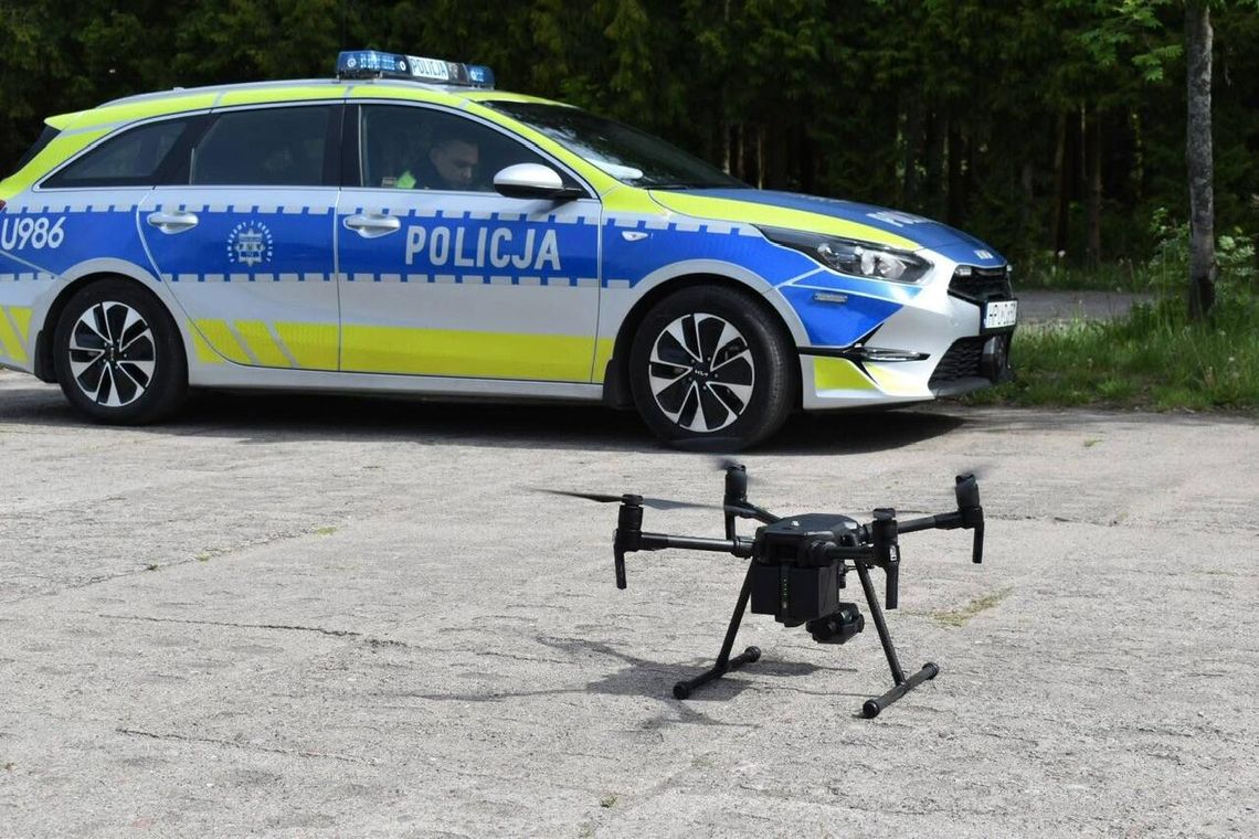 Dron w służbie bezpieczeństwa – wspólne działania złotowskich policjantów i funkcjonariuszy z Poznania