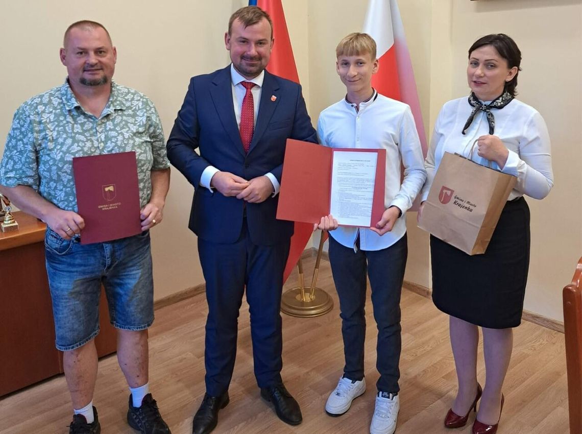 Jakub Łacheta ze stypendium sportowym burmistrza Krajenki