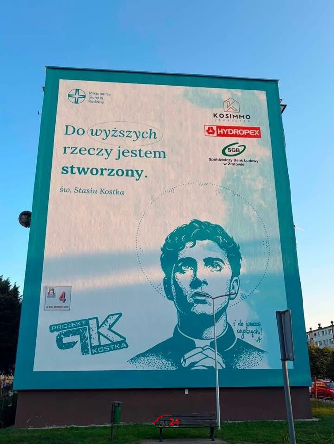 Największy w Polsce mural ze św. Stanisławem Kostką powstał w Złotowie