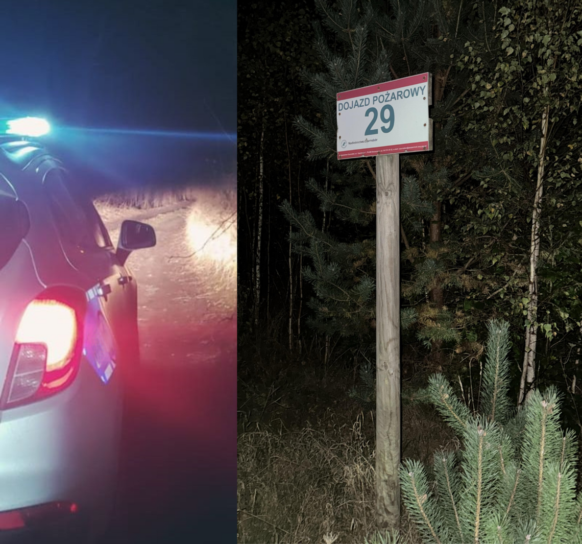 Nocna akcja policjantów na byłym poligonie w gminie Okonek