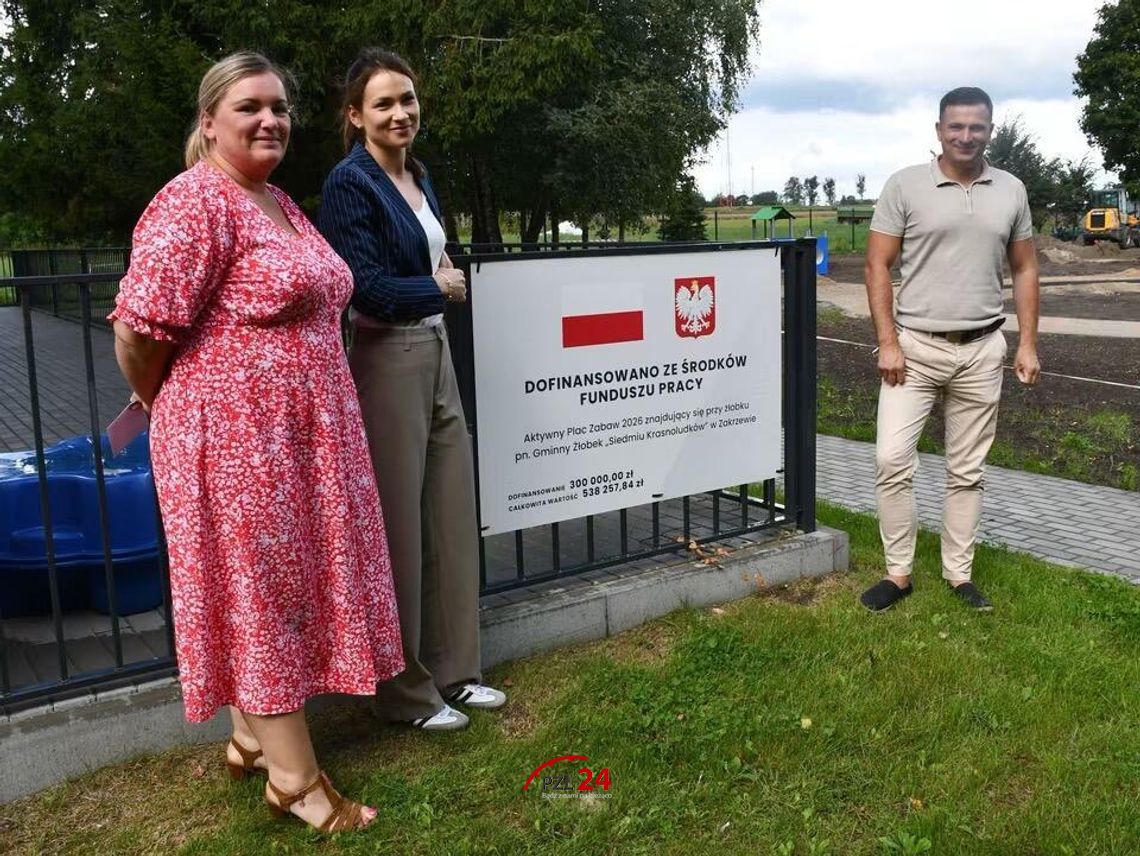 Nowy plac zabaw przy żłobku w Zakrzewie. Inwestycja za ponad pół miliona złotych