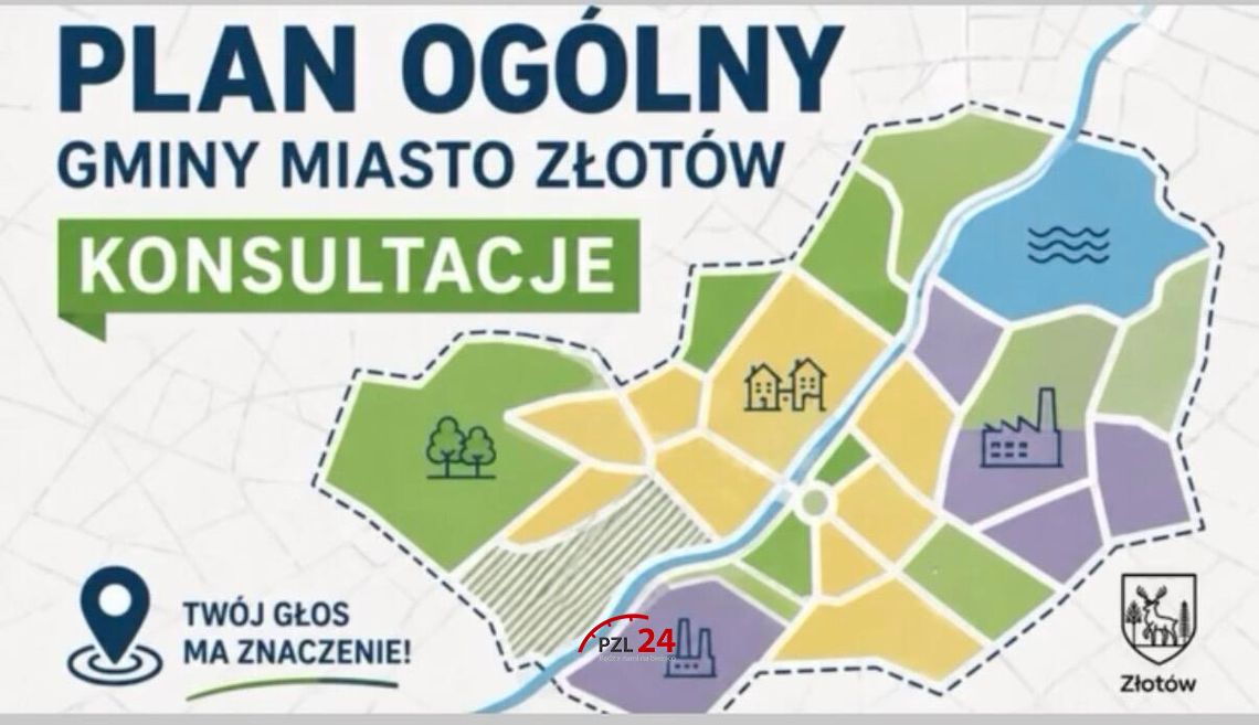 Ogłoszenie Burmistrza Miasta Złotowa  o rozpoczęciu konsultacji społecznych dotyczących projektu planu ogólnego Gminy Miasto Złotów