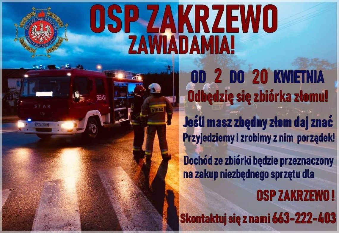 OSP Zakrzewo zbiera złom!