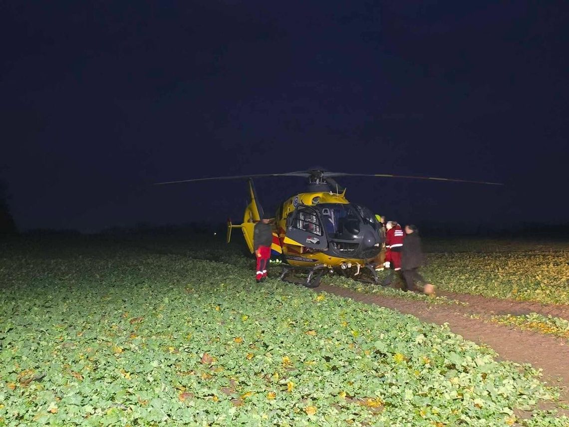Pilna akcja ratunkowa w Scholastykowie. Na miejscu lądował śmigłowiec LPR