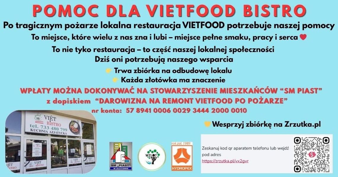 Pomoc dla Vietfood Bistro w Złotowie. Po pożarze ruszyła zbiórka na odbudowę lokalu