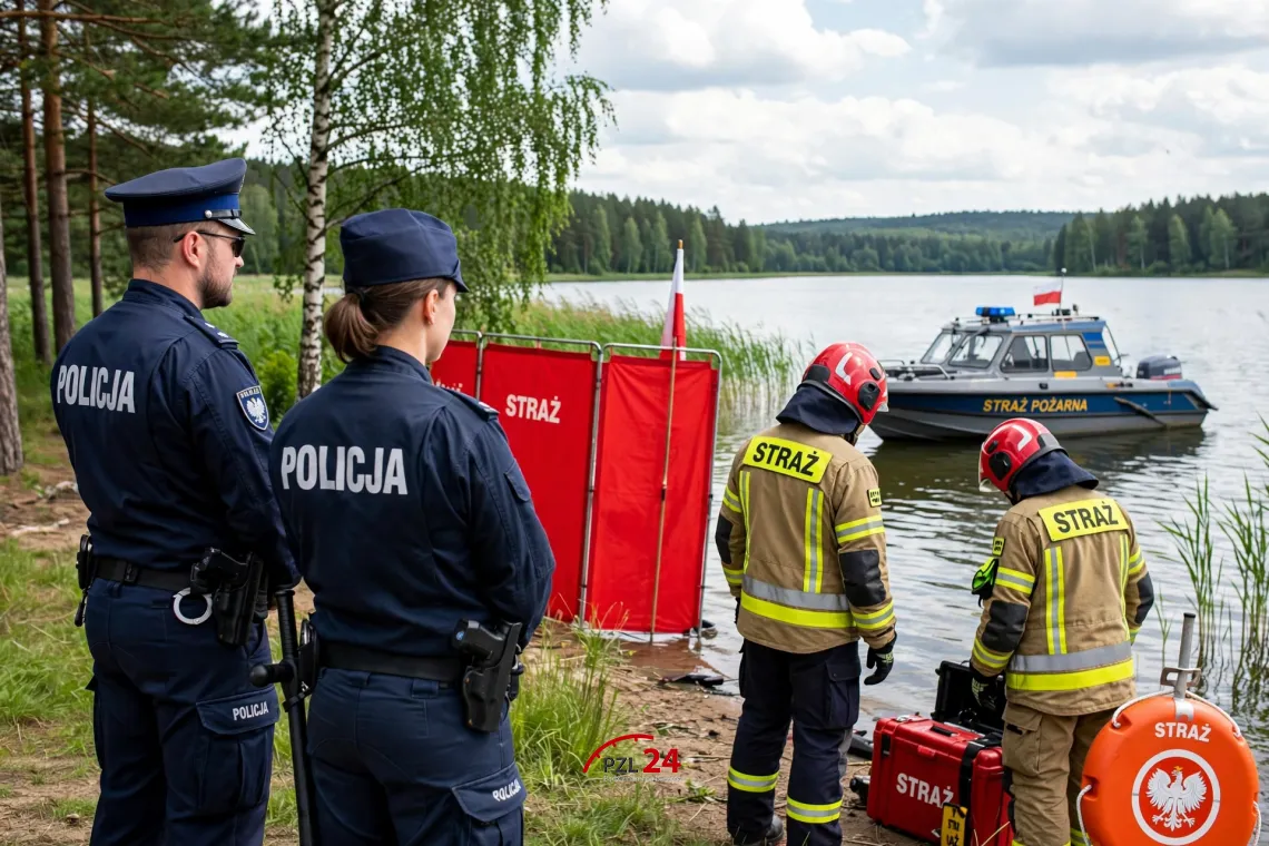 Tragedia nad jeziorem Łąkie. Mimo długiej reanimacji nie udało się uratować mężczyzny Tragedia nad jeziorem Łąkie. Mimo długiej reanimacji nie udało się uratować mężczyzny