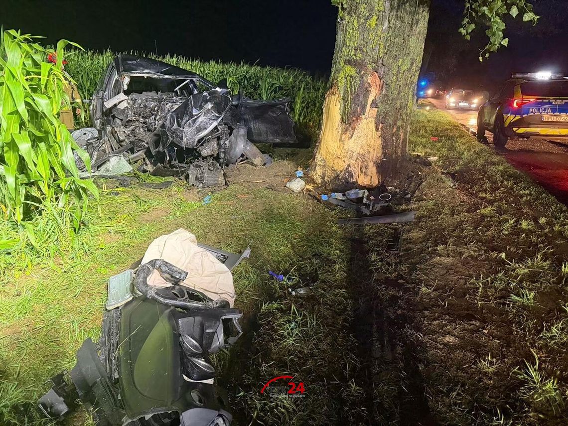 Tragiczny wypadek na trasie Tłukomy – Wiktorówko. Nie żyje 24-letni kierowca Tragiczny wypadek na trasie Tłukomy – Wiktorówko. Nie żyje 24-letni kierowca