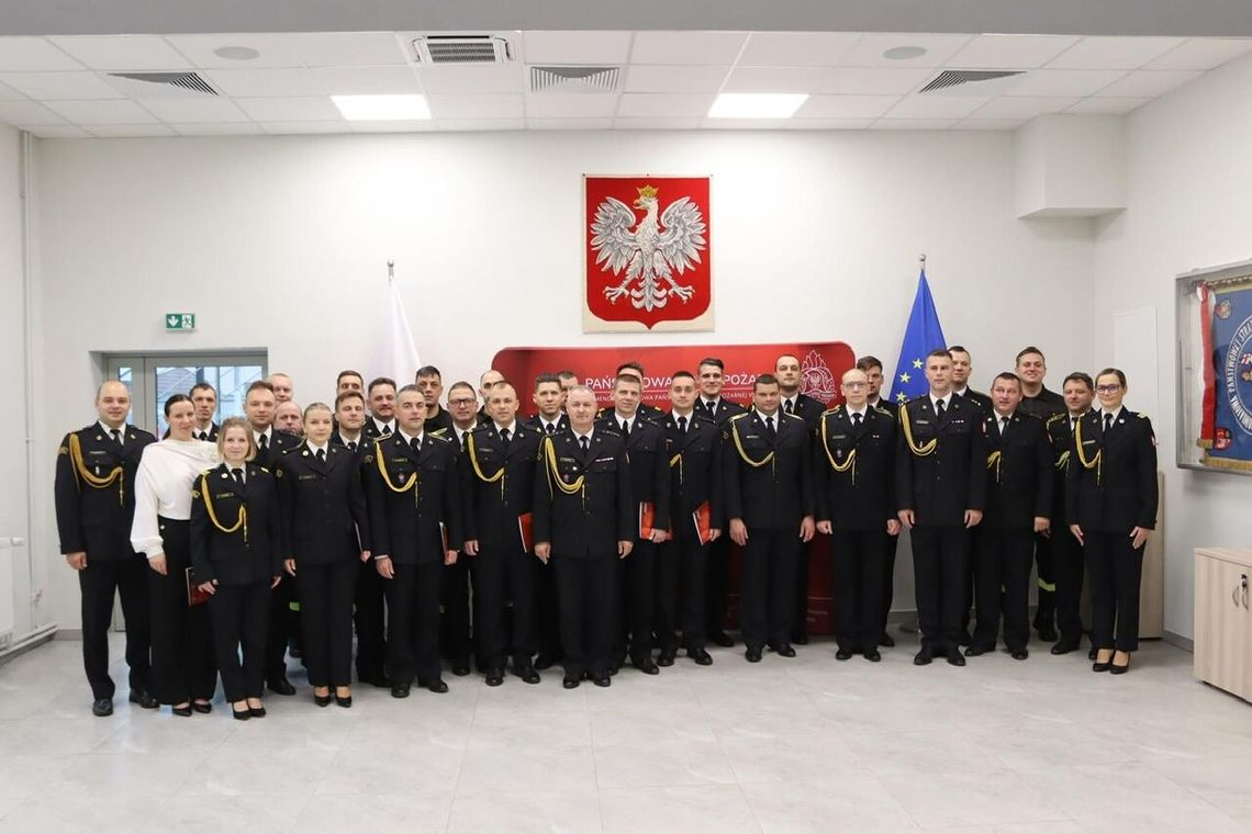 Uroczysta zbiórka w Komendzie Powiatowej PSP w Złotowie