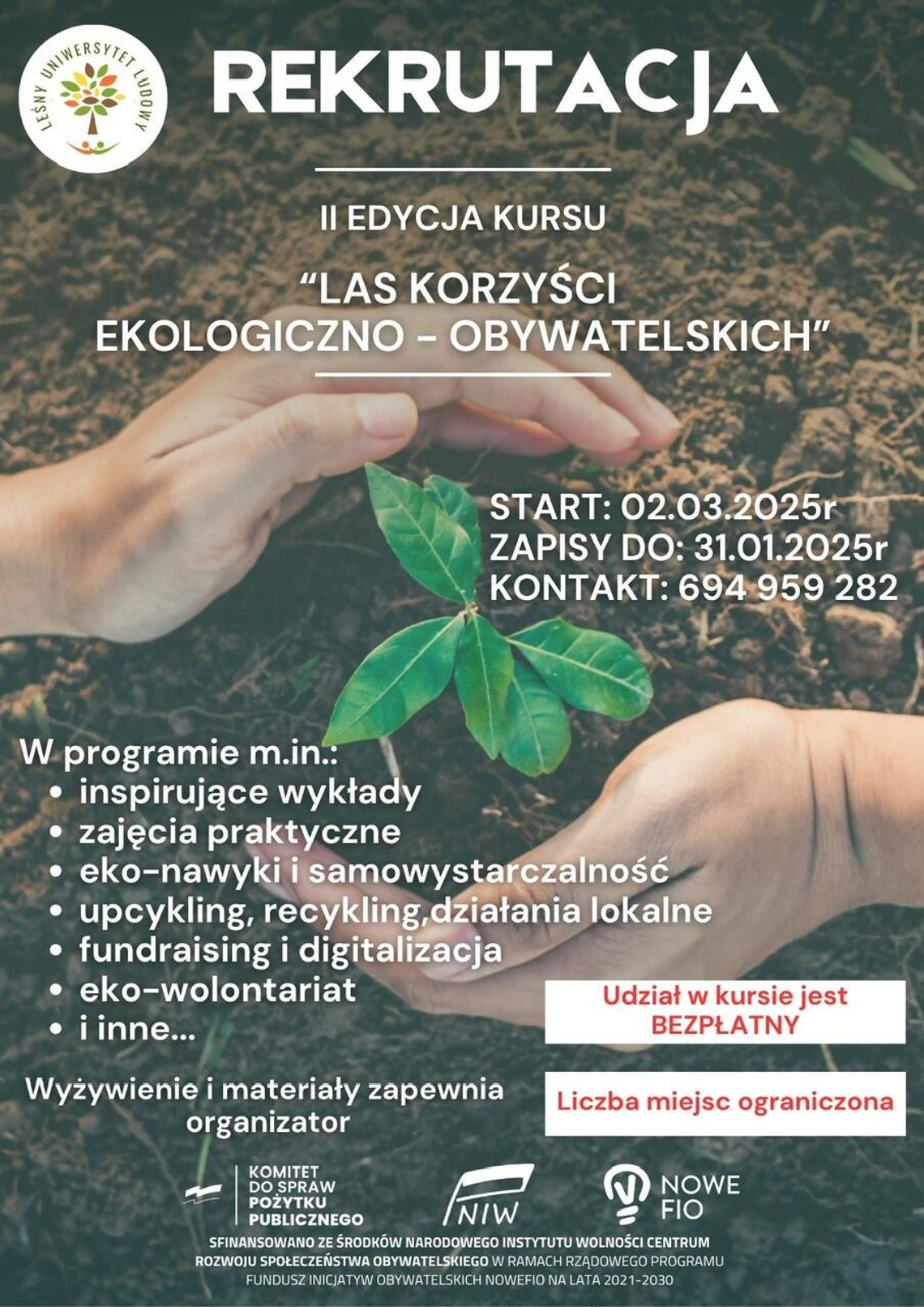 Zapraszamy na drugą edycję kursu „Las korzyści ekologiczno-obywatelskich”